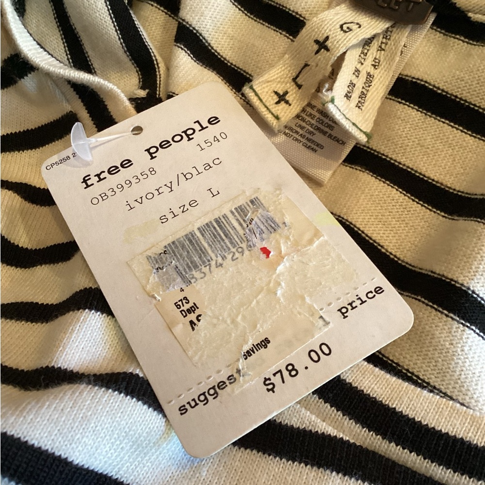 We The Free Cream and Black Striped Muscle Tee - Picture 7 of 10